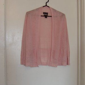 Nanette Lepore Pink 100% Linen Cardigan Sz L